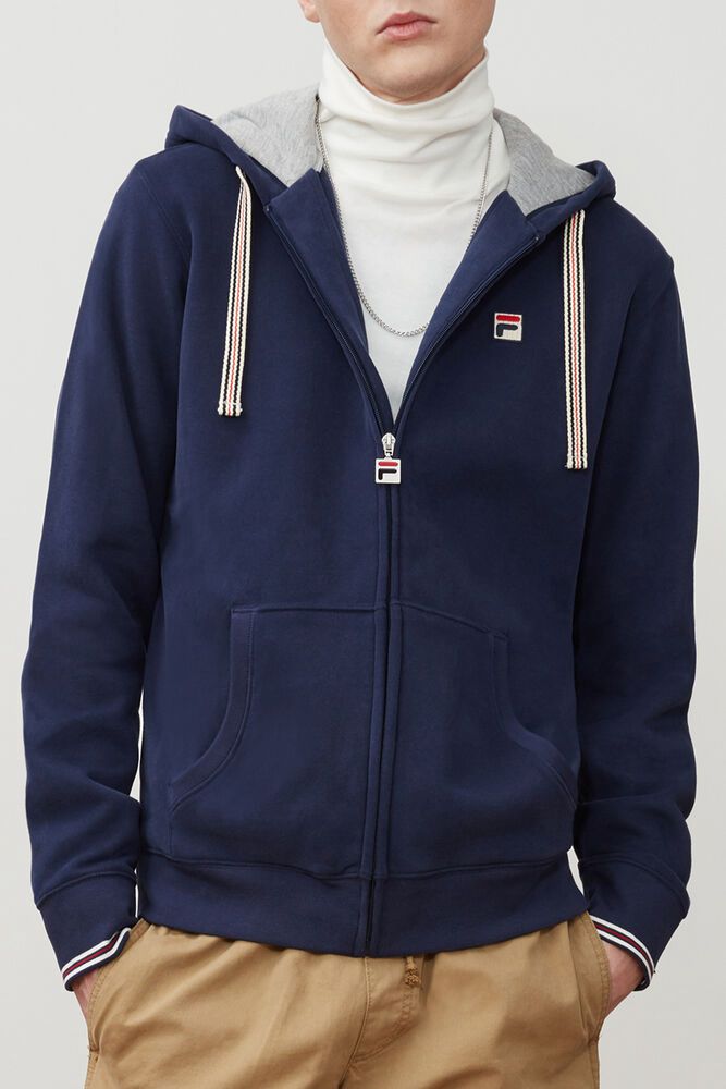 Fila Miesten Collegepaita Tenconi Hooded Laivastonsininen - ADSV-84052